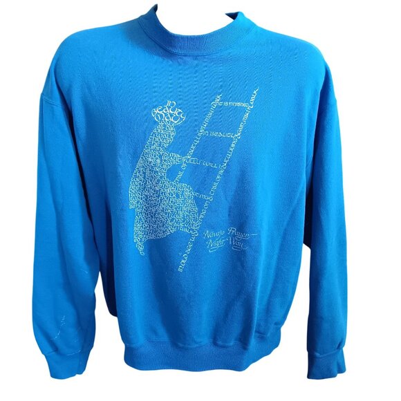 XL Vintage Sweatshirt Southwest Indian Foundation Navajo Prayer Hanes 1990's USA - Picture 2 of 8